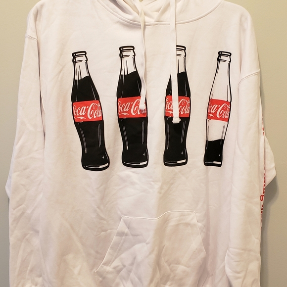 Coca Cola Other - Adult XL Coca-Cola Coke White Drawstring Hooded Sweatshirt New